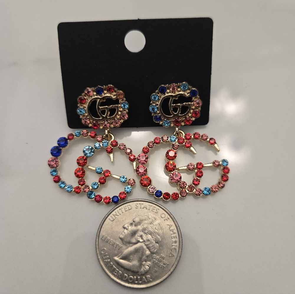 🔥Elegant Colorful Crystal Drop Earrings🔥 - Picture 2 of 3